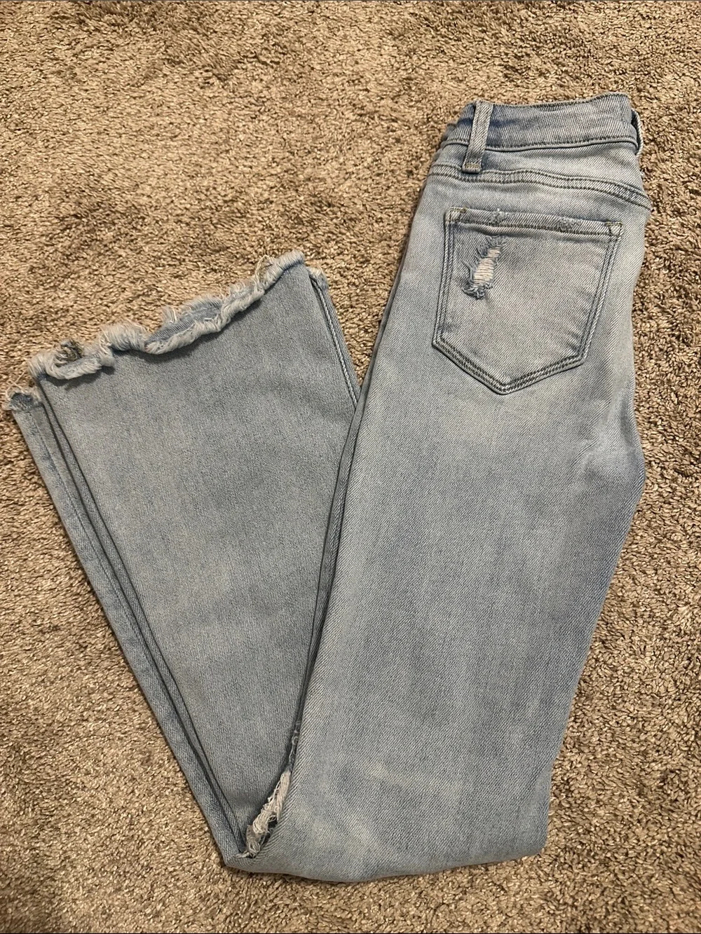 Flying Monkey Light Wash Distressed Flare Jeans